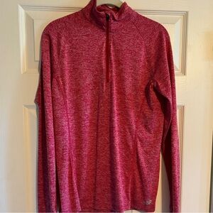 Heather Red Quarter Zip Pullover